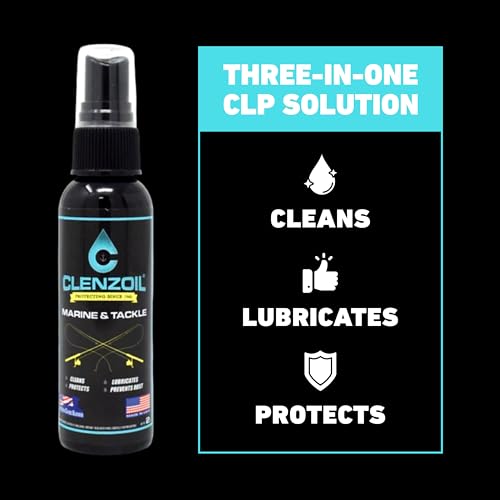 CLENZOIL Marine & Tackle - Fishing Gear Oil Lubricant - for Fish Care Reels, Boat Motors, Downriggers & More - Easily Oils Applicator - size: 2 x 2 oz Pump Sprayer