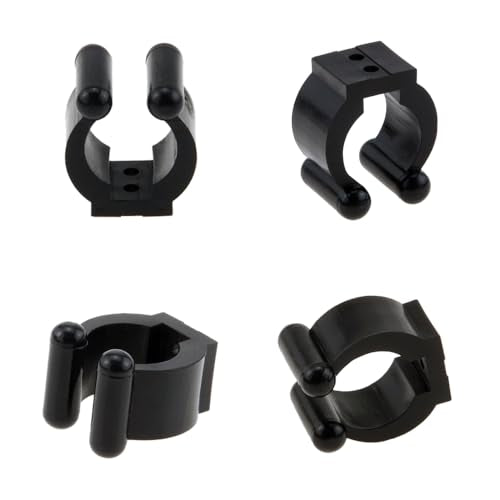 24 PCS Fishing Rod Clips, Wall Mount Fishing Pole Holder Clips for 0.66" to 0.95" Poles, Pool Cue Holder Storage Rack Replacement (Black) - color: Black