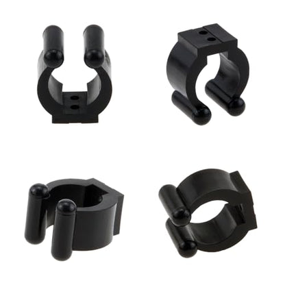 24 PCS Fishing Rod Clips, Wall Mount Fishing Pole Holder Clips for 0.66" to 0.95" Poles, Pool Cue Holder Storage Rack Replacement (Black) - color: Black