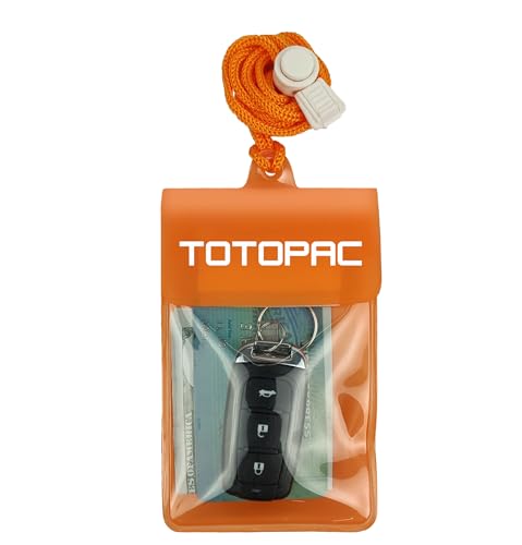 Waterproof Car Key FOB Pouch Submersible Dry Bag Holder for ID Credit Cards Cash Keys Case Swim Surf Floating Wallet - color: Orange