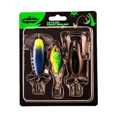 FONMANG Top Water Fishing Lures, 3-Pcs Topwater Lures for Bass Walleye Pike, 2025 New Wasp Crawl Bait for Freshwater and Saltwater - color: C-3 IN 1