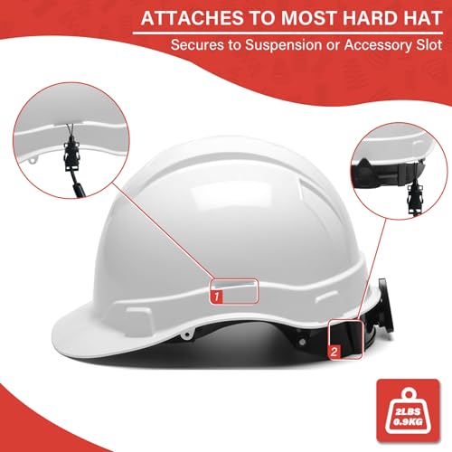 MELOTOUGH Coiled Lanyard,Hard Hat Lanyard with Clamp End,No Snag Design for Hard Hat,Weight Capacity 2lbs - color: Black