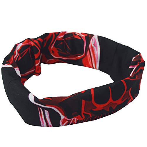 Obacle Neck Gaiter Face Mask Bandana for Dust Wind Sun Protection for Men Women - color: Red Line Skull