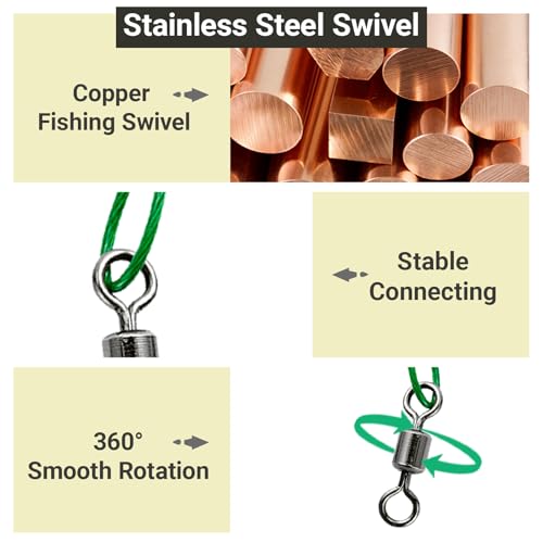 QISHUO High Strength Fishing Leader Freshwater Stainless Steel Fishing Leaders Lure Tackle Saltwater Wire Leaders Line Black Nickel 60pcs
