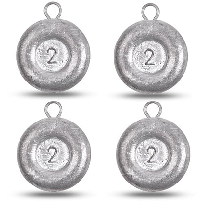 Disc Sinkers Fishing Weights, Coin Fishing Sinkers Weights Saltwater Surf Fishing Weights Bottom Drifting Trolling Catfishing Fishing Sinkers Saltwater Gear Tackle 1oz 2oz 3oz 4oz 5oz 6oz 8oz - style: 2 Ounce, 4 Pack