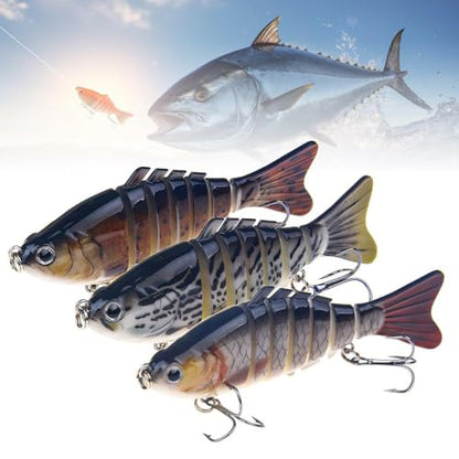 Robotic Fishing Lure, 2026 Upgrade 3D Swimming Bait for Freshwater & Saltwater, Fishing Gear Attracts Fishing Lures Walleye Trout Bass, Fishing Lures for Beginners, Amateurs and Professionals - color: 3PCS