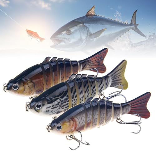 2026 Upgrade 3D Swimming Bait for Freshwater & Saltwater, Fishing Gear Attracts Fishing Lures Walleye Trout Bass, Fishing Lures for Beginners,Robotic Fishing Lure, Amateurs and Professionals - color: 3-pack -A