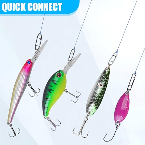 AGOOL Speed Clips for Fishing Lures Kit, Fishing Snaps Clips High Strength Quick Change Clips Stainless Steel Fishing Power Clips Swivels Fishing Tackle Connector Snaps - style: 90pcs Fishing Clips Kit