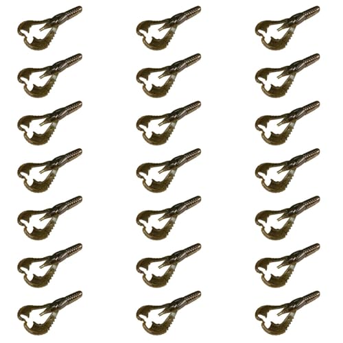 Lunker City Fishing 3" or 4" Karate Craw 3 Pack Bundle Soft Plastic Crawfish Bass Lure Open Claws Bait, 21 Pcs, Made in The USA - color: Natural Craw, size: 4 Inch