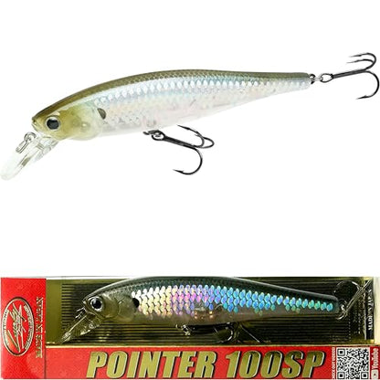 LUCKY CRAFT Pointer 100SP, Jerkbait Side by Side Action Tournament Winning Perfect Wobbling Freshwater Lake Bass Fishing Champion Bait - color: 272 MS Ghost Minnow