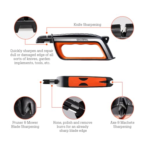 SHARPAL 103N All-in-1 Knife Garden Tool Lawn Mower Blade Sharpener | Axe, Hatchet, Machete, Pruner, Hedge Shears, Scissors, Gardening Sharpening Tool Gifts for Men
