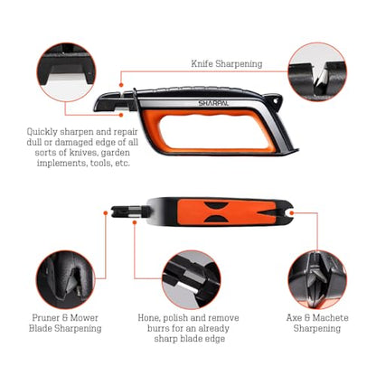SHARPAL 103N All-in-1 Knife Garden Tool Lawn Mower Blade Sharpener | Axe, Hatchet, Machete, Pruner, Hedge Shears, Scissors, Gardening Sharpening Tool Gifts for Men