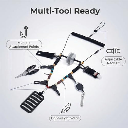 Raprance Fly Fishing Lanyard, Adjustable Quick Release Tool Holder, Lightweight Fishing Accessories with Floatant Bottle Holder