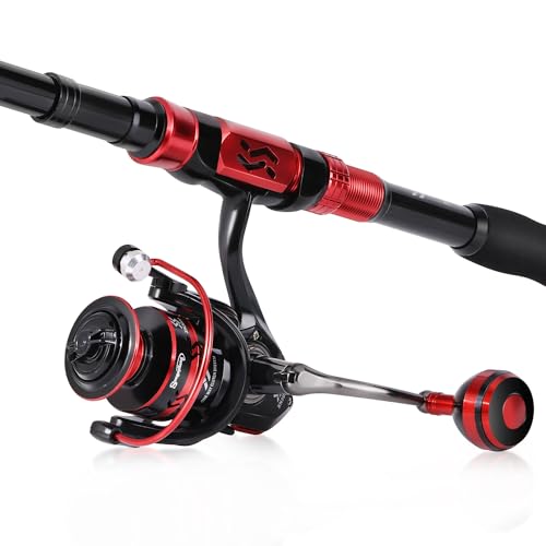 Sougayilang Fishing Pole with Spinning Reel Portable Fishing Rod Reel Combos - size: 2.7M/8.86FT Rod with 3000 Reel, style: Only Rod and Reel
