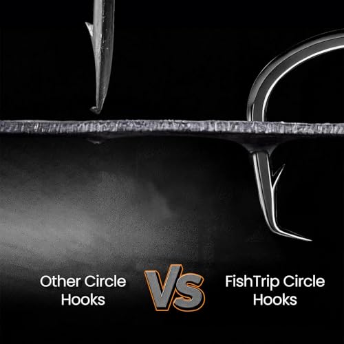 FishTrip Octopus Circle Hooks Saltwater - 50/100pcs Fishing Catfish Hook,Offset Fish Hooks for Rigs Size 6 4 2 1 1/0 2/0 3/0 4/0 5/0 6/0 7/0 8/0 9/0 10/0 - size: 3/0_50pcs