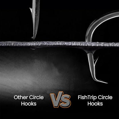 FishTrip Octopus Circle Hooks Saltwater - 50/100pcs Fishing Catfish Hook,Offset Fish Hooks for Rigs Size 6 4 2 1 1/0 2/0 3/0 4/0 5/0 6/0 7/0 8/0 9/0 10/0 - size: 3/0_50pcs