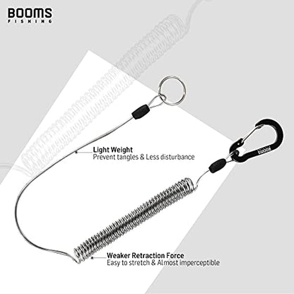 Booms Fishing T01 Coiled Lanyards for Fishing Rods and Fly Fishing Nets