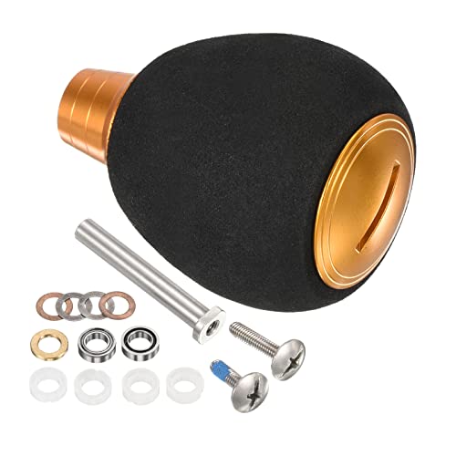 PATIKIL Fishing Reel Handle Knob, Lightweight EVA Fishing Reel Power Knob Handle Grip for Fishing Reel Replacement Parts - color: Gold
