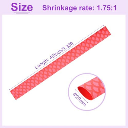 DMiotech Heat Shrink Sleeve Wrap Tubing x Tube Tubing for Fishing Rod Grips and Other Grips, Non Slip - Insulation - Waterproof 40'' Lengths, Dia 20mm Red Scales - color: Red Scales, size: Dia 20mm