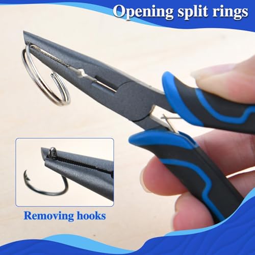 SPEEDWOX Fishing Pliers Hook Remover - Saltwater Gear With Line Cutter, Crimping Tool, Clippers, Pistol Grip Split Ring - style: Fishing Pliers with Lanyard