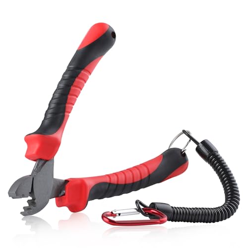 SPEEDWOX Fishing Crimping Tool Fishing Pliers for Single-Barrel Sleeves Crimper Tool Fishing Tackle Saltwater Fishing Gear Crimping Pliers Fishing Crimps for Fishing Line Single Barrel Crimp Sleeves - color: Red