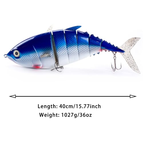 Large Multi Jointed Fishing Lures Bait,Big Giant Fishing Bass Lures,Crankbaits Swimbaits with Treble Hook - color: C3-15.77",36oz