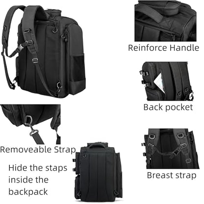 WANOON Fishing Backpack,Tackle Bag,with Tackle Boxes. Large Fishing Bag, Strong Materials - color: Black, size: 42L-With Tackle Boxes