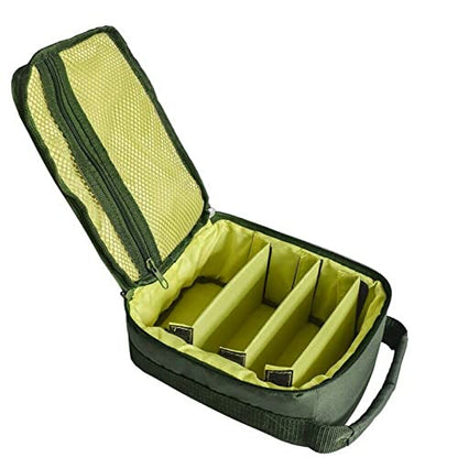 Fishing Tackle Bag Waterproof Fishing Bags Portable Fishing Reel & Gear Bag with 3 Adjustable Dividers for Spinning Baitcasting Fly Reels (Army Green)