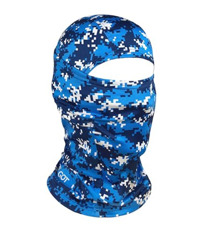 UPF 50+ Balaclava Ski Mask for Men Women - UV Face Mask Motorcycle Shiesty | Windproof, Breathable, Hinge Design, Full & Half Face Coverage, Fits Under Helmet, Snowboarding, Skiing - color: Pixel Blue Camo