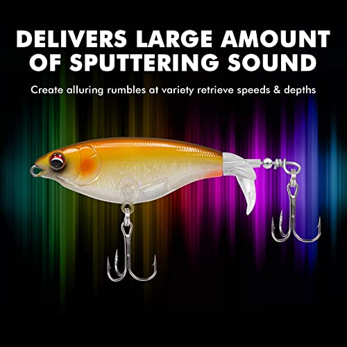 TRUSCEND Popobait Easy Catch Fishing Lures with BKK Hooks, Instant Startup, Longer Cast, Balanced Spray/Sound/Swim, Plopper Topwater Lures for Bass, Trout, Pike, Walleye, Freshwater Saltwater Fishing - color: B1-3.5",0.4oz