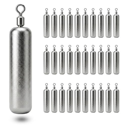Drop Shot Fishing Weights with Rolling Swivel Streamlined Lead Fishing Sinkers for Freshwater Saltwater Catfish Bass Casting Fishing and Bottom Fishing Rigs - size: 1/8oz-30pcs-pencil1
