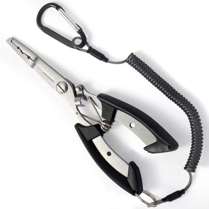Fishing Pliers, 3rd Generation Multifunctional Stainless Steel Fish Pliers Hook Remover Tools with Lanyard, Suitable for Saltwater and Freshwater
