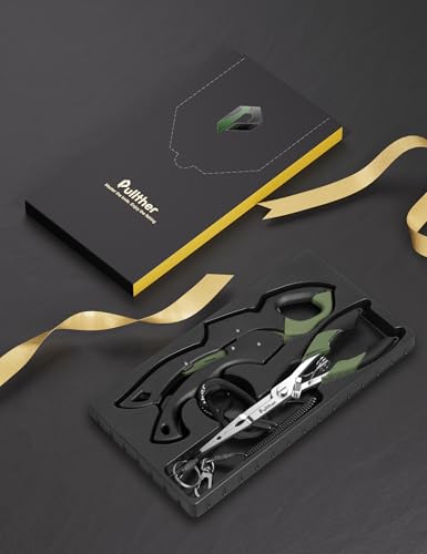 Fish Gripper 9.2",Muti-Function Line Cutter Fishing Pliers, Saltwater Fishing Tool Kit,Fishing Gear with Fishing Lanyard - color: 8"Fishing Pliers Green