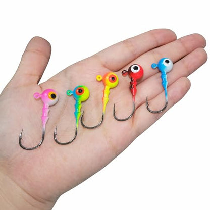 Crappie Jig Heads Kit - 20/25/40-PACK, 1/8oz 1/4oz 3/8oz, for Walleye Crappie Bass Panfish Freshwater Fishing Jig Hooks - size: 1/4oz-25Pack