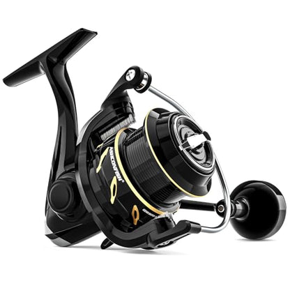 Ashconfish DF Series Spinning Reel Saltwater & Freshwater Fishing Reel, Lightweight Nylon/Fiberglass Frame, 7+1BB, 5.2:1 Gear Ratio,Long-Distance Casting DF - size: 5000, style: Shallow Spool Line Cup(dfb)