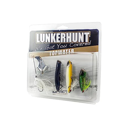 LUNKERHUNT Deep Diving Crankbaits – 4-Pack | Premium Hard Bait Fishing Lures for Bass, Walleye & Saltwater | Ideal for Deep Water Action - color: 4-Pack Top Water