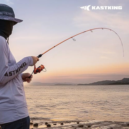 KastKing Lethal Blaze Twin-tip Fishing Rod and Reel Combo, Spinning & Baitcaster Combo, Flame Pattern Design, IM6 Graphite 2Pc Rod with Backup Tip Section, Stainless-Steel Guides, EVA Handle - style: Spin-6'8" Ml-2000 Reel (2pcs+extra Tip)