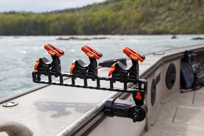 YakAttack SideStage Pro Rod Rack - Set of 2 with Style Options | Horizontal Fishing Rod Holder & Stager | Includes ClickTrac Rails & FlipGrips | Made in USA - style: Kayak Track Systems