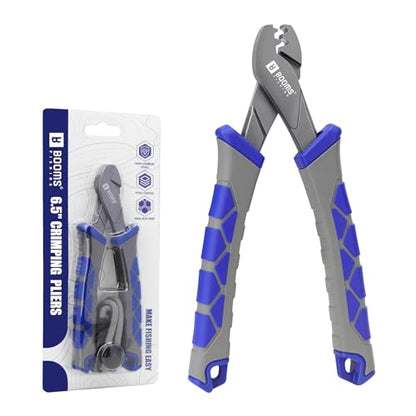 Booms Fishing Crimping Pliers Tool: 6.5in Crimper for Single Barrel - XW41 Durable Ergonomic Tool for Freshwater and Saltwater Anglers - style: Crimper Only