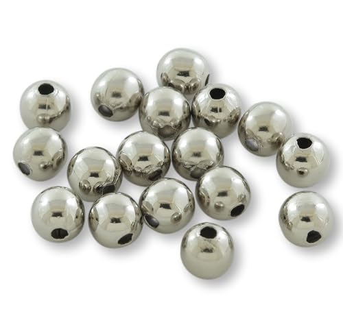 Hollow Metal Beads for Tacklecraft & Fishing 100 pcs - color: Nickel