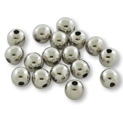 Hollow Metal Beads for Tacklecraft & Fishing 100 pcs - color: Nickel