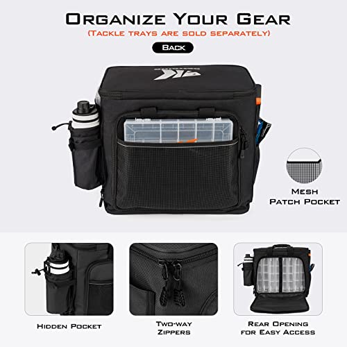 KastKing Fishing Tackle Bags - Saltwater & Freshwater Fishing Bags - Water Resistant, Padded Shoulder Strap - Gear Storage - color: Black-Large, size: Large