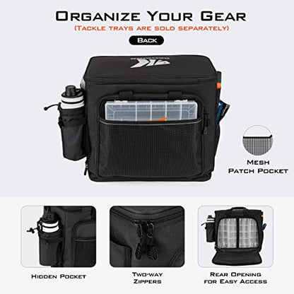 KastKing Fishing Tackle Bags - Saltwater & Freshwater Fishing Bags - Water Resistant, Padded Shoulder Strap - Gear Storage - color: Black-Large, size: Large
