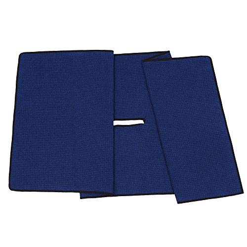 Mile High Life | Pro Tour Caddy Towel | 17" x 40" with 8" Center Slit | Premium Microfiber Waffle Texture - color: Navy, size: 16" x 30"