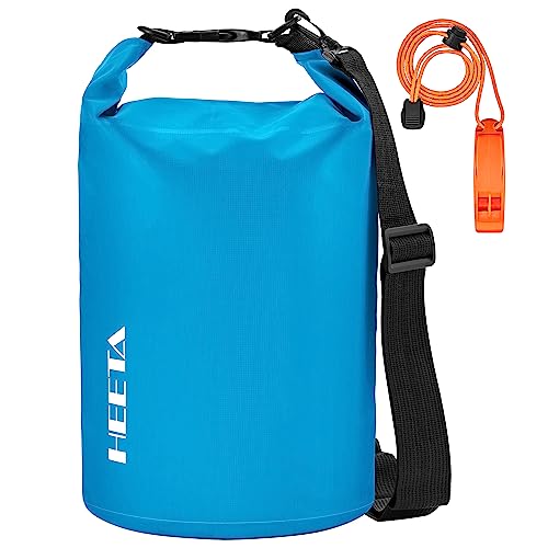 HEETA Waterproof Dry Bag for Women Men, 5L/10L/20L/30L/40L Roll Top Lightweight Dry Storage Bag Backpack with Emergency Whistle for Travel, Kayaking, Boating, Camping, Beach, Cruise Ship Essentials - color: Blue, size: 10L