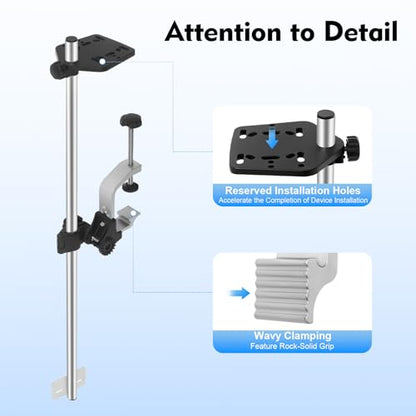 Universal Portable Transducer Bracket, Adjustable 360° Rotating Fish Finder Mount