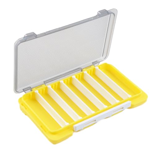 Grids Fishing Tackle Box Water Proof Seal Fishing Tool Storage Box Lures Baits Storage Case with Adjustable Compartments - color: Yellow