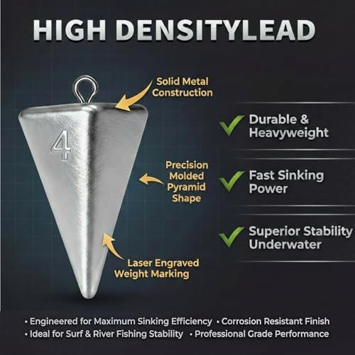 Pyramid Fishing Weights Sinkers Kits Triangle Ocean Saltwater Surf Fishing Gear Tackle Bullet Fishing Weights Sinker 2oz 3oz 4oz - color: 4Oz-6pcs