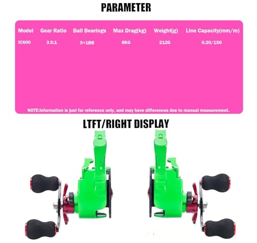 Ice Fishing Reel High-Speed Ratio Inline Freespool Reel Wear-Resistant 5+1 BB Ice Fishing Gear for Sea Lake Pond Metal Spool