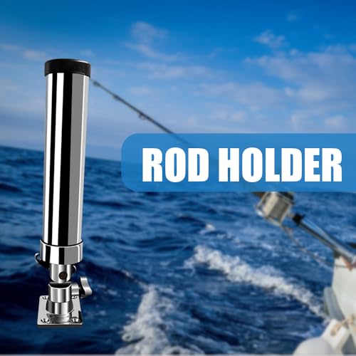 Made Set of 2 Fishing Rod Holder, 316 Stainless Steel Adjustable Fishing Pole Holder, Marine Deck Mount Trolling Rod Holder for Boat Ship Yacht - style: Style B-4178